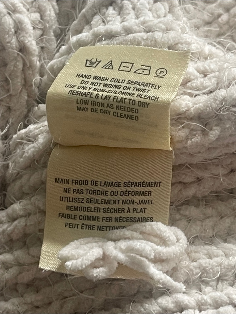 Anthropologie Sleeping On Snow Chunky Lattice Knit Cowl Sweater Ivory Small - Picture 8 of 9